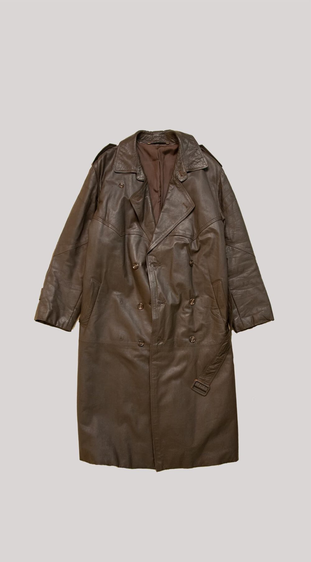 202200026 - Vintage Leather Trench Coat