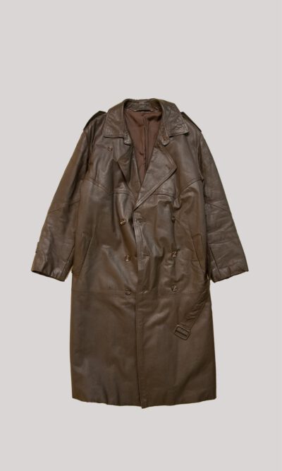 202200026 - Vintage Leather Trench Coat